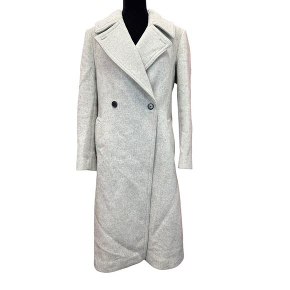 Club Monaco Daylina Wool Cashmere Wrap Coat Gray Size Large Long - Picture 8 of 16